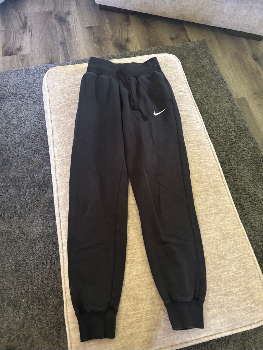 Nike Black Joggers with White Swoosh